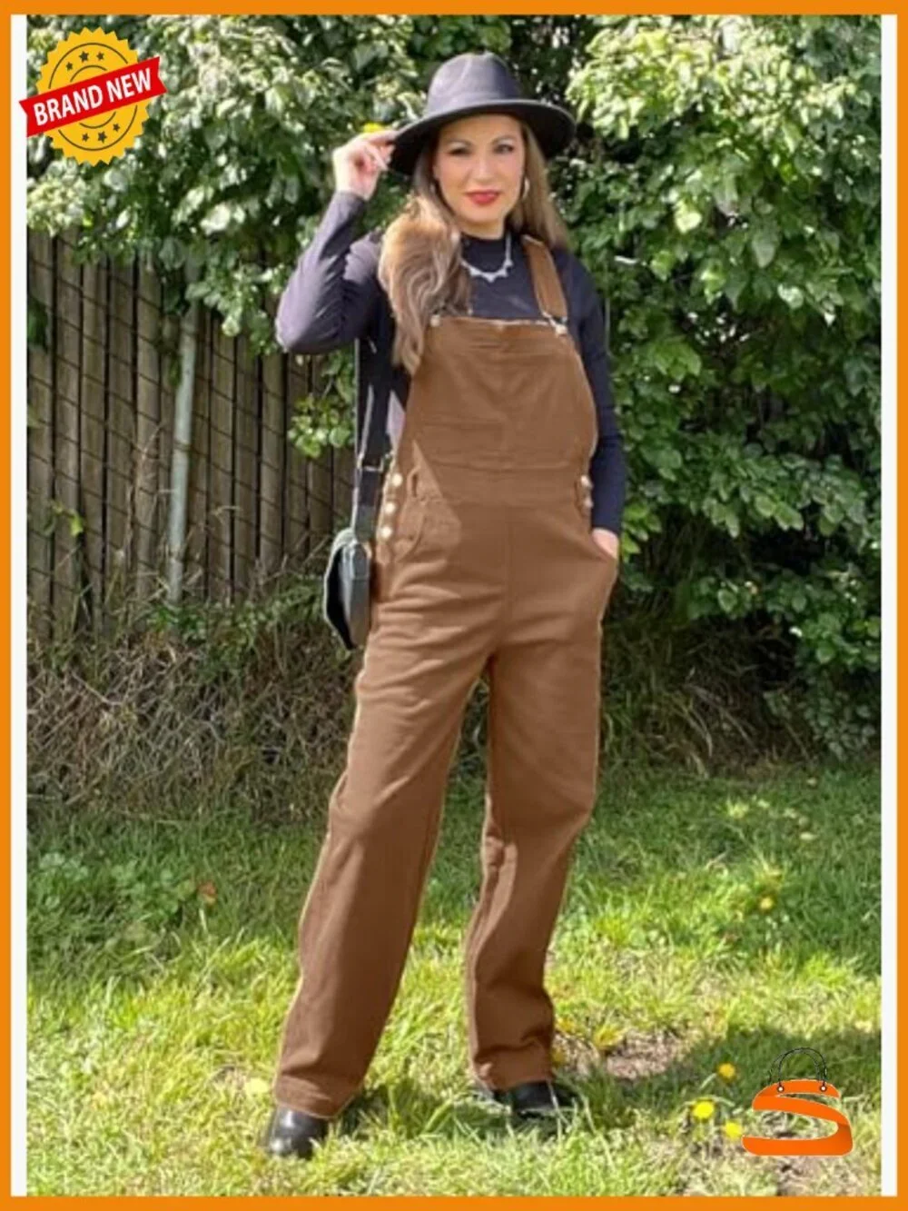 Women Loose Fit Denim Bib Overalls Jumpsuit Straight Wide Leg Stretchy
